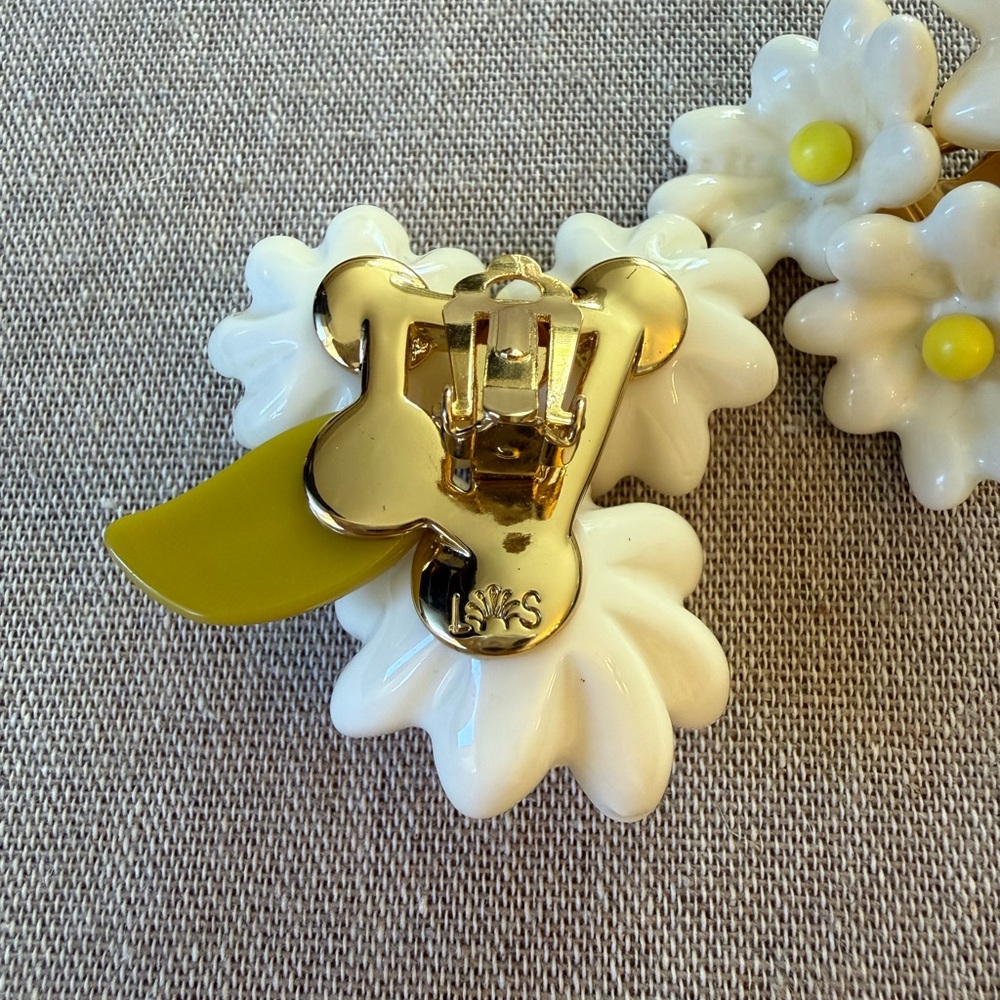 Lele Sadoughi White and Yellow Daisy Cluster Earrings - Picture 8 of 9